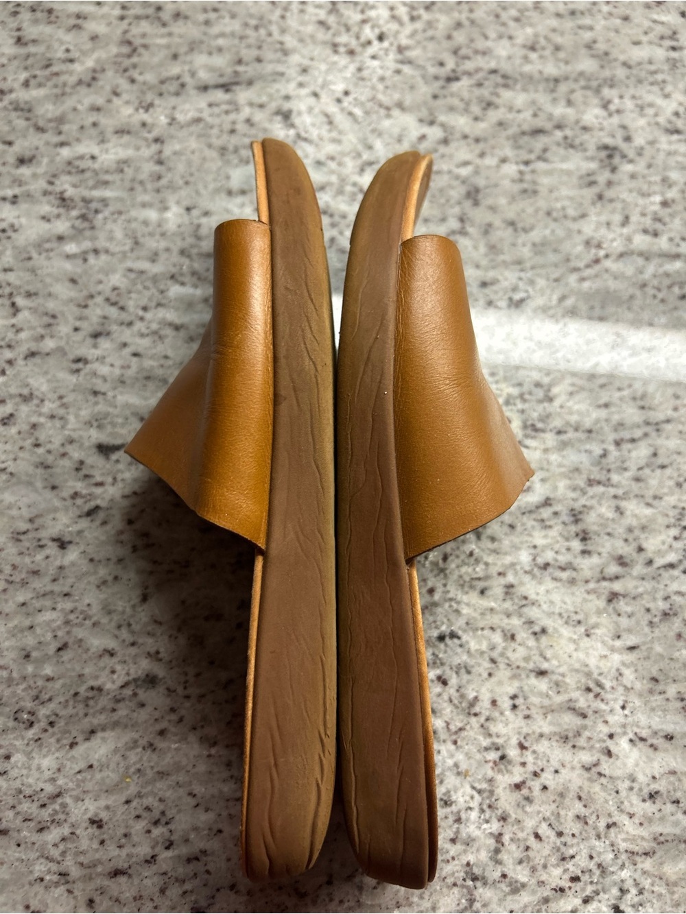 Fitflop Women's Tan Leather Slide Sandals size 8 - Picture 5 of 8